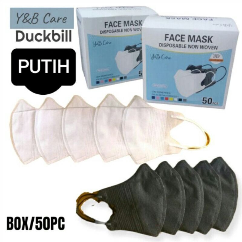 Masker Duckbill 3Ply Facemask Murah Isi 50Pcs/Box