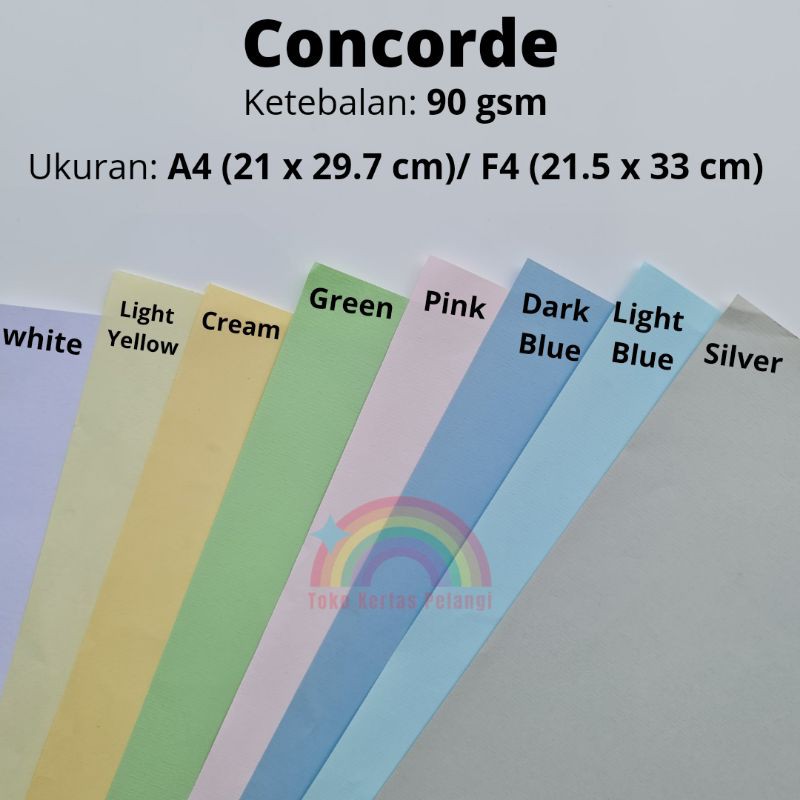 

Kertas Concorde 90 gsm isi 50 pcs ukuran A4/F4