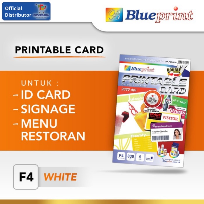 

Nikmati Blueprint - Printable Card / Kertas Cetak Kartu F4 - White Murah