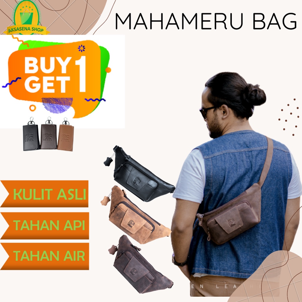 Tas Pria Multifungsi Tas Selempang Dab Bahu Tas Punggung Tas Dada Kulit Sapi Asli Premium Original O