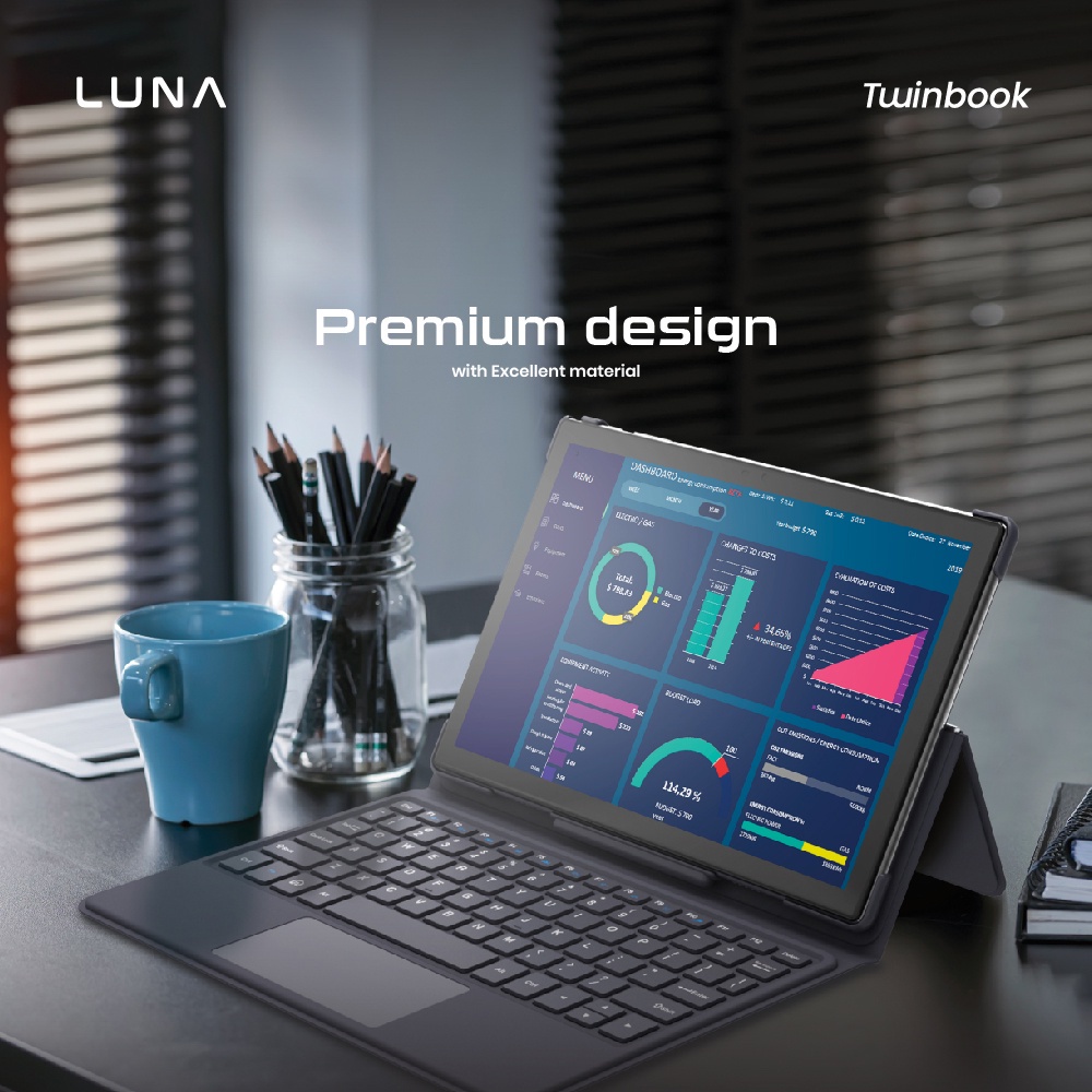 LUNA Twinbook 10.1 Inch, HELIO OCTA CORE,RAM 4/64GB, Android 12 GARANSI RESMI