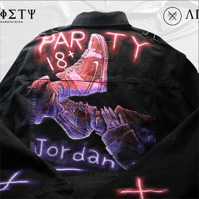 ANXIETY / JAKET LUKIS / JAKET JEANS / JAKET CUSTOM / JORDAN / JAKET DENIM / CUSTOM