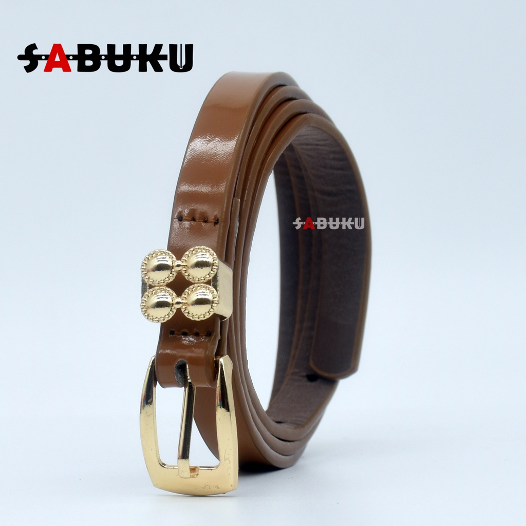 Ikat Pinggang Wanita Glosy Bahan Kulit PU Gesper untuk Wanita Gaya Korean - 035