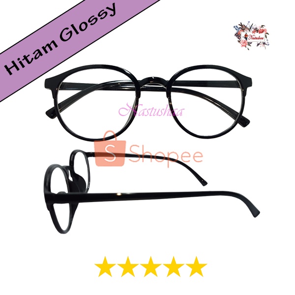 Kacamata Fashion Lensa Normal Transparan Model Frame Oval Retro Vintage Frame Eye-glasses Untuk Pria Wanita Unisex NOCASE