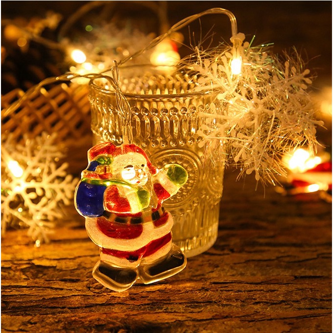 [ 2M Santa Claus snowflake Light String Decoration for home Bedroom Xmas Valentines Day Festival Party ]