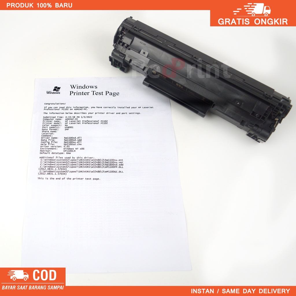 Toner Cartridge Remanufactured CE285A - 85A untuk Printer HP LaserJet Pro P1102, P1102w, M1132, M1212nf, M1214, M1217nfw, M1130, M1210 MFP, P1100, P1109w