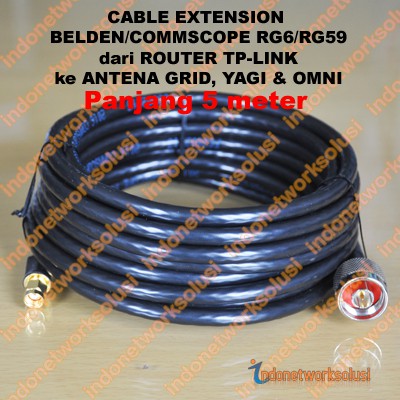 Tp-Link Router Cable Extension Kabel Ekstension Commscope Ke ANTENA GRID YAGI OMNI (5m)