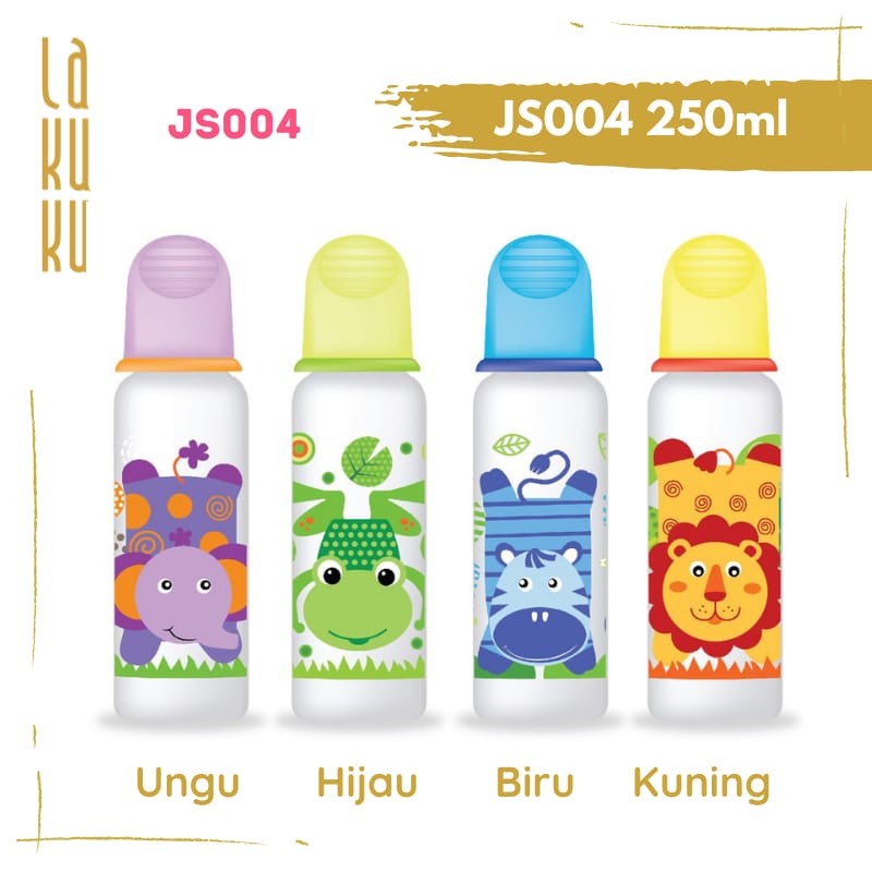 Lakuku - Baby Safe Botol Susu Dot Slim Animal 125ml 250ml JS003 JS005