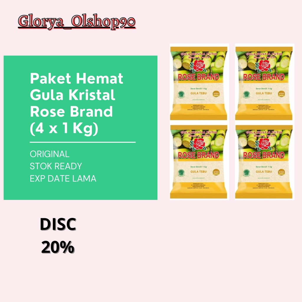 

SALE PAKET HEMAT 20% "GULA KRISTAL ROSE BRAND" (4 X 1 KG)