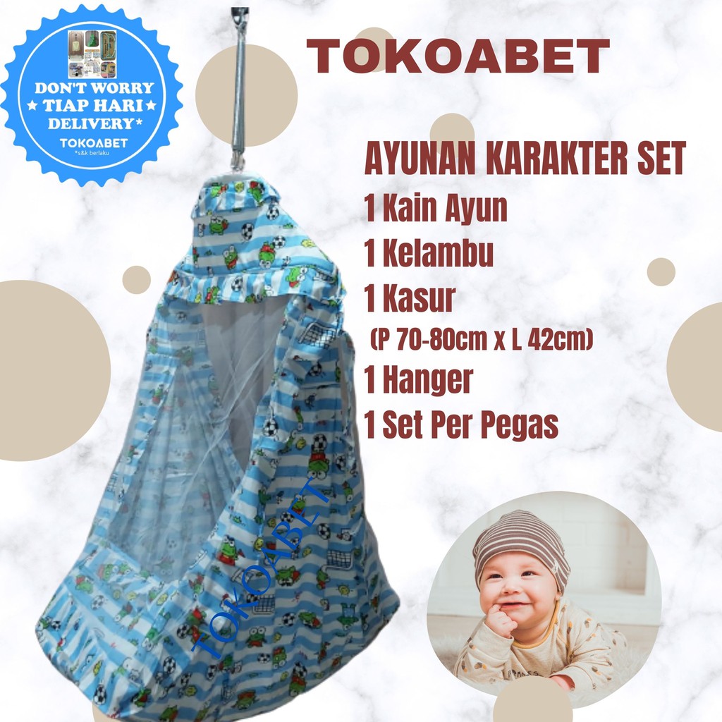 SET Ayunan kain karakter manual per perlengkapan tidur bayi NEW VARIAN