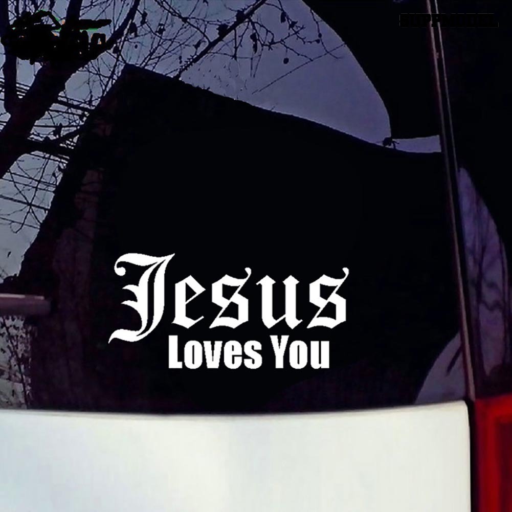 Stiker Tulisan Jesus Love You Reflektif Untuk Bodykaca Jendela Mobil