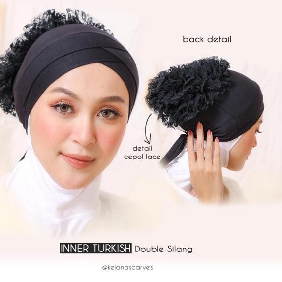 Ciput Turki Premium Double Silang Cepol Renda Dalaman Jilbab ( CIPUT MELATI )