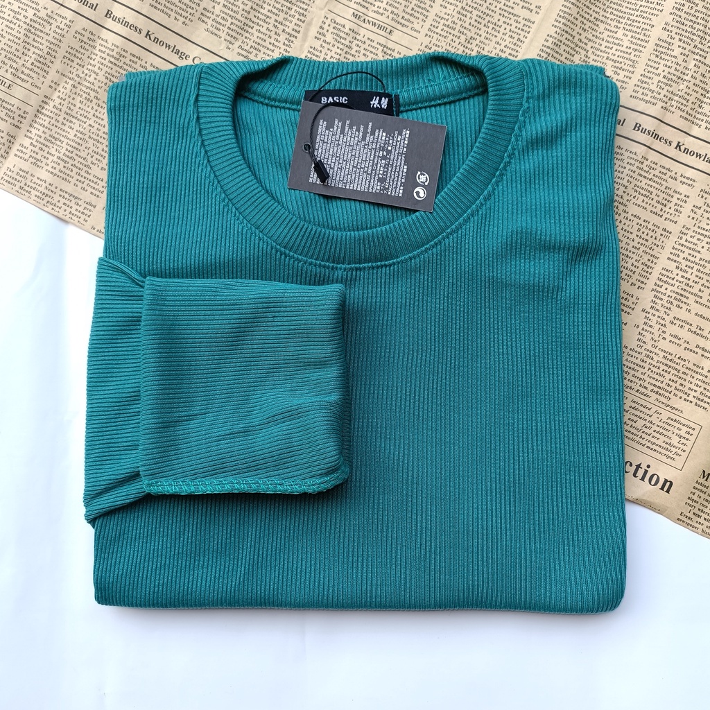PART II Kaos Rib Premium / Kaos Grosir / Kaos Rib Premium Tebal / Kaos Lengan Panjang Termurah-Teal