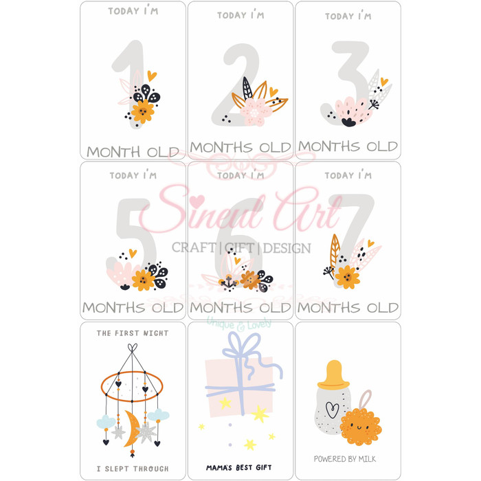 

Sineul Art Kartu Selfie Pertumbuhan Bayi/ Simply Grey Milestone Card/ Cute Milestone Card/ Bisa Cetak Nama