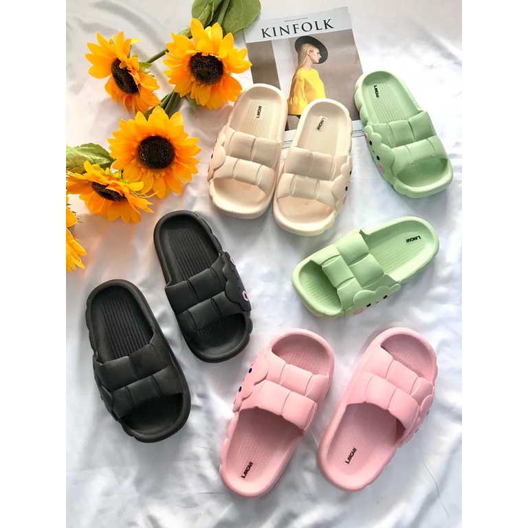 Sandal Slop Tebal Motif Awan 3cm BEST SELLER Import Lincah 802 Dan Mokaya 2216