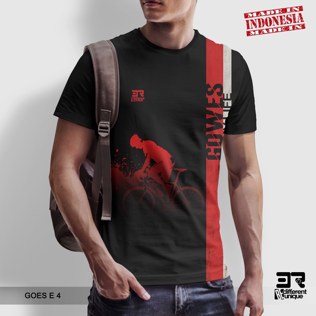 [ COD ] KAOS PRINTING GAMBAR OLAHRAGA SEPEDA GOES E 4 - BAJU DISTRO ORIGINAL MOTIF UNIK ATASAN UNISE