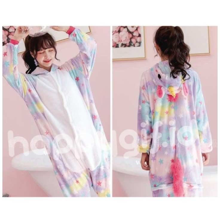 ONESIE UNICORN NEW STAR COSMIC AURORA KARAKTER PIYAMA KOSTUM COSPLAY DEWASA