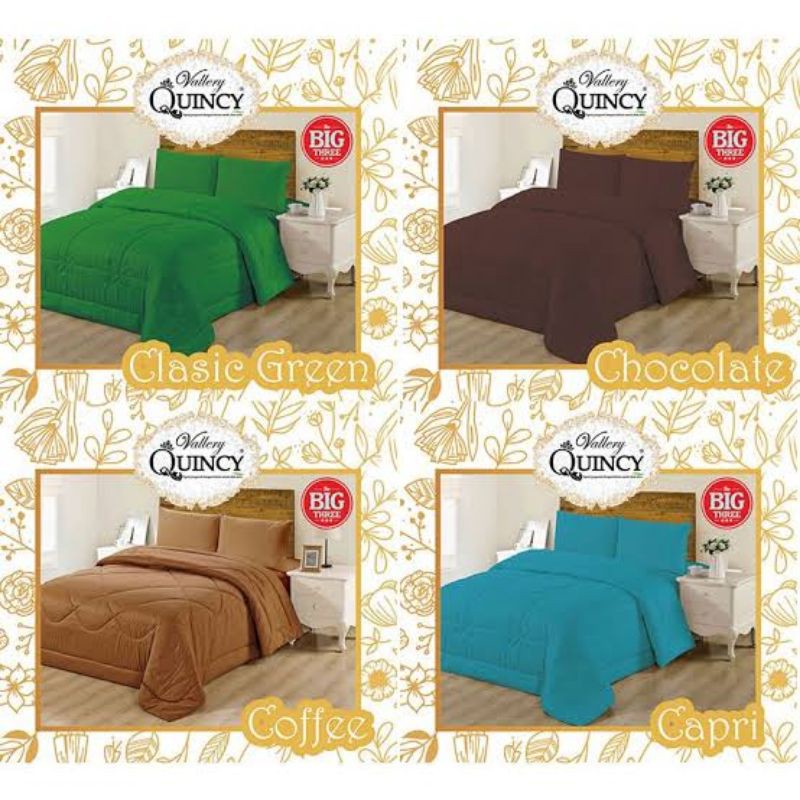 Bedcover Vallery Quincy Quilt Ukuran 225x245 cm Kualitas Premium By Internal Grup