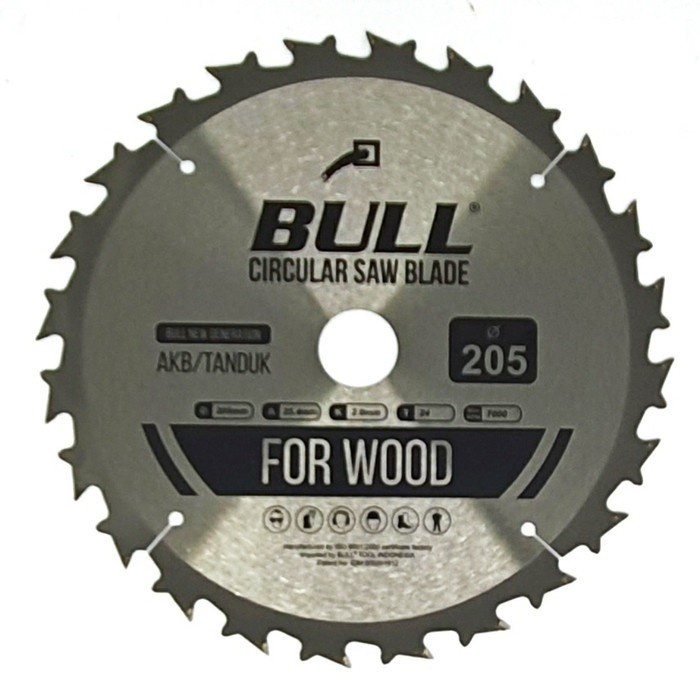 Bull Circular Saw AKB Tanduk 205 x 24T / Mata Gergaji Bulat 8" x 24T
