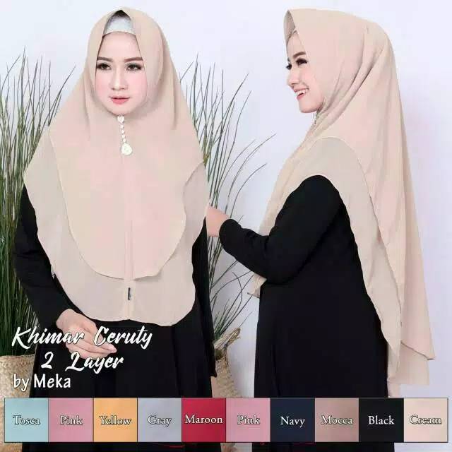 Khimar ceruty babydoll 2 layer