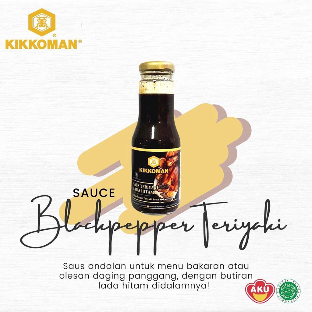 KIKKOMAN Blackpepper Sauce 300 g Halal | Saus Teriyaki Lada Hitam