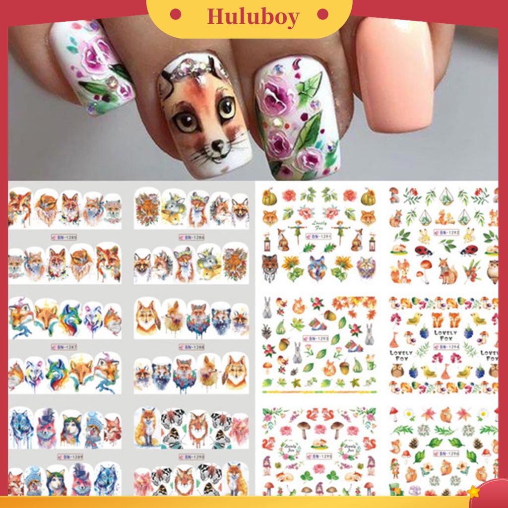 Huluboy Huluboy♡ Stiker Kuku Motif Harimau 2022 Bahan Kertas Ringan Untuk Manicure