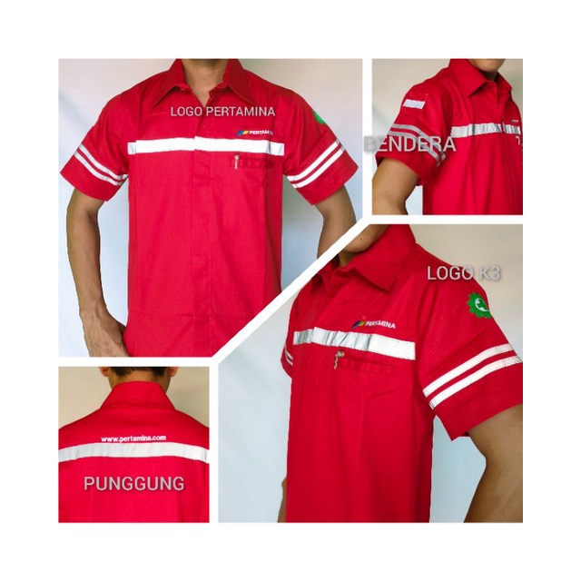 Baju Seragam Pertamina tangan pendek/atasan wearpack Pertamina/kemeja safety Pertamina/Seragam sopir Pertamina