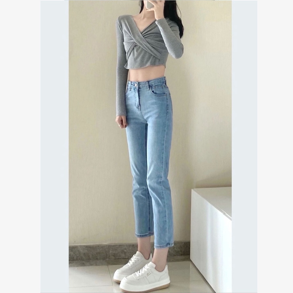 Boyfriend Jeans Wanita / Celana Highwaist Jeans Polos Wanita / Korean Premium Pensil Jeans Wanita