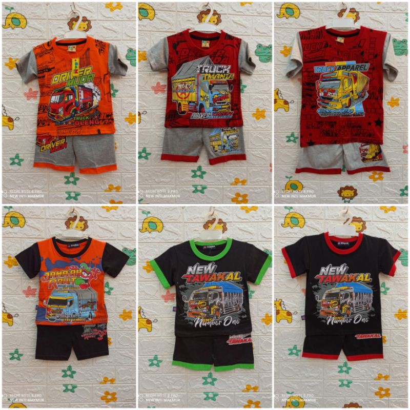 SETELAN BAJU TRUCK ANAK KIDS BEST SELLER DRIVER MANIA 1-8 Thn