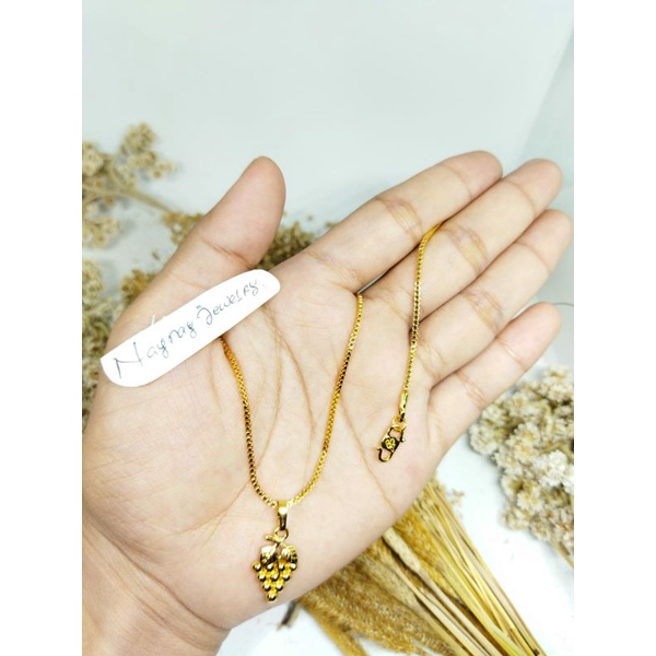 kalung koin italy dan liontin warna 24k