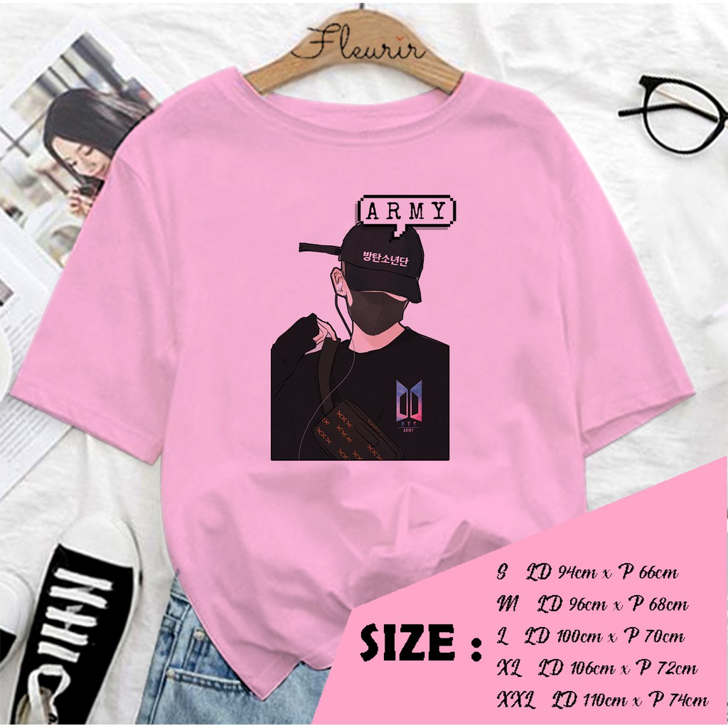 FLEURIR - KAOS KPOP  ARMY 2 WANITA DEWASA LENGAN PENDEK TEE UNISEX WANITA