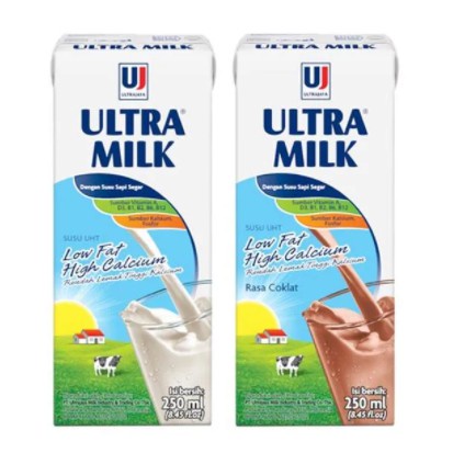 

ULTRA MILK UHT low fat 250ML - susu Low fatt / Low fatt cokelat 250ml