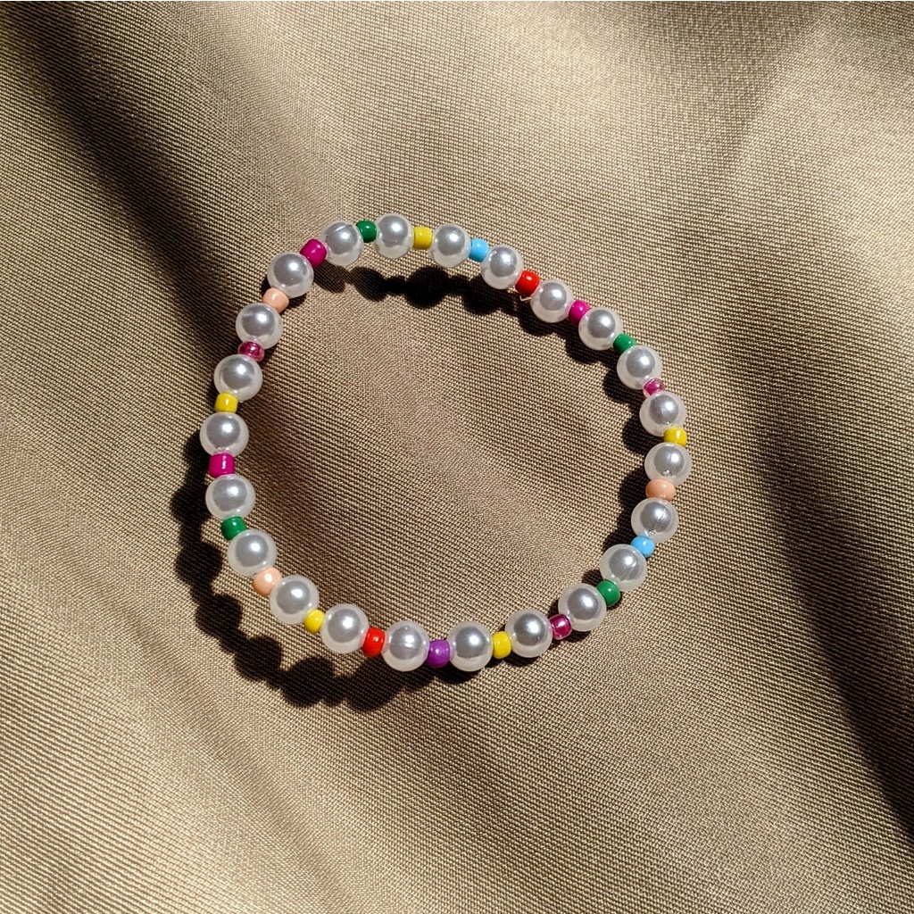 Gelang Mutiara Manik Simple Warna Warni Rohto Series Nyamannya