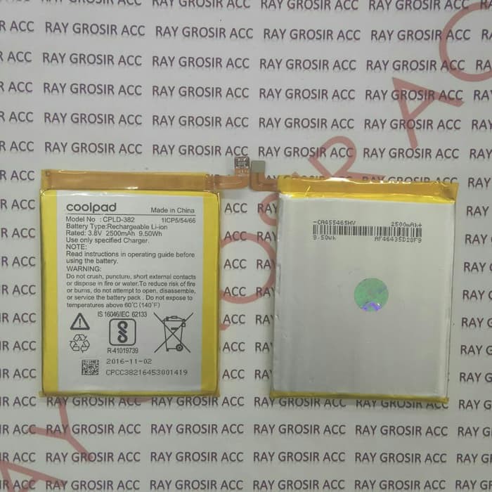 Baterai Original COOLPAD E503 Fancy 3 Note 3 Lite CPLD-382 CPLD382