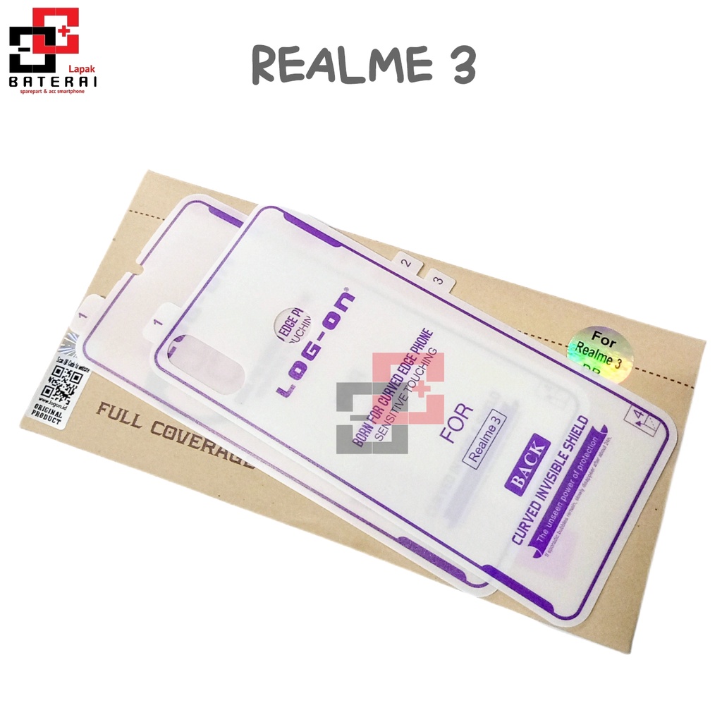 LOG - ON Anti Gores REALME 3 - hydrogel antishock