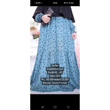 Cat teal Sz M reject sale Ditsy