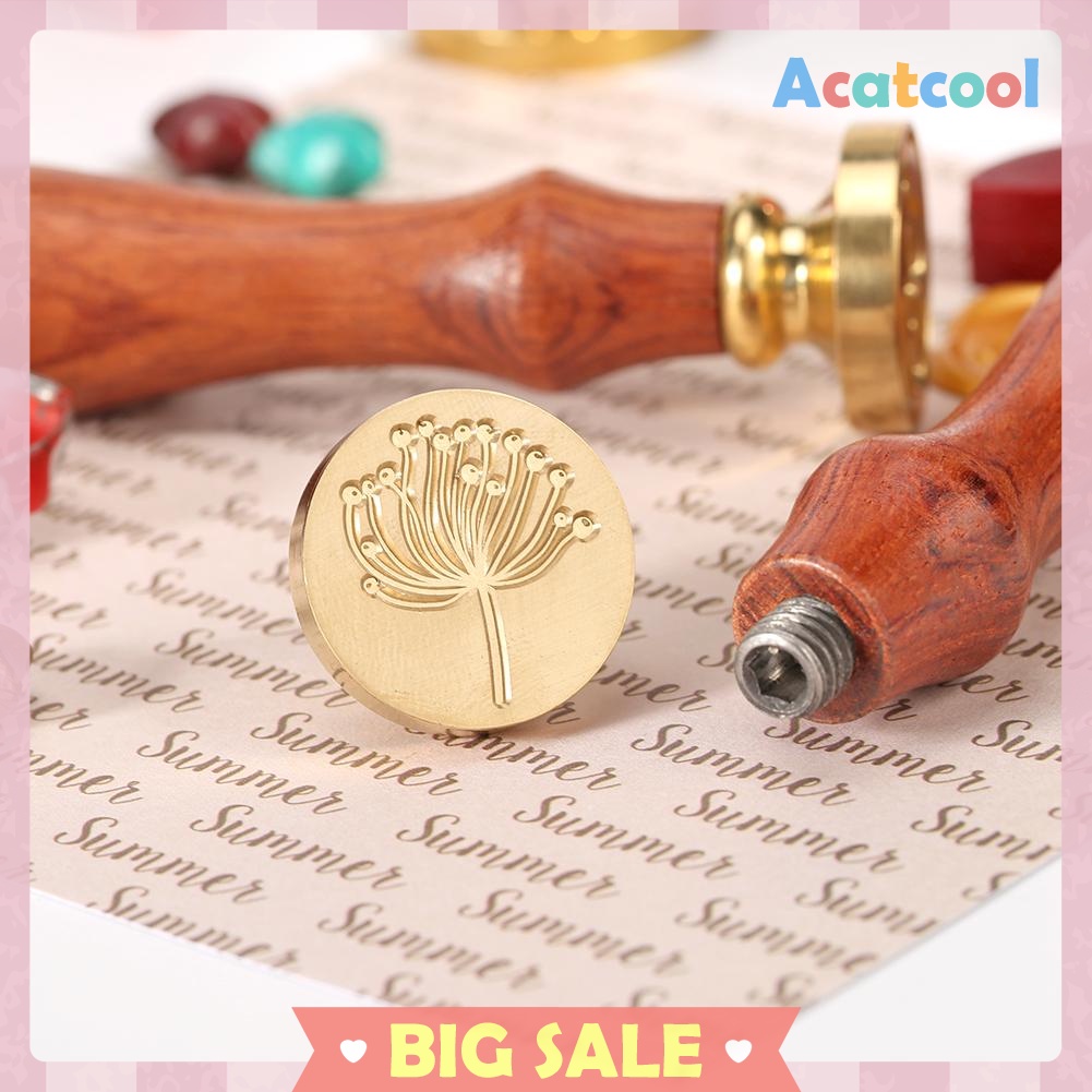 Retro DIY Sealing Wax Dandelion Fire Painting Envelope Wedding Palace Stamp