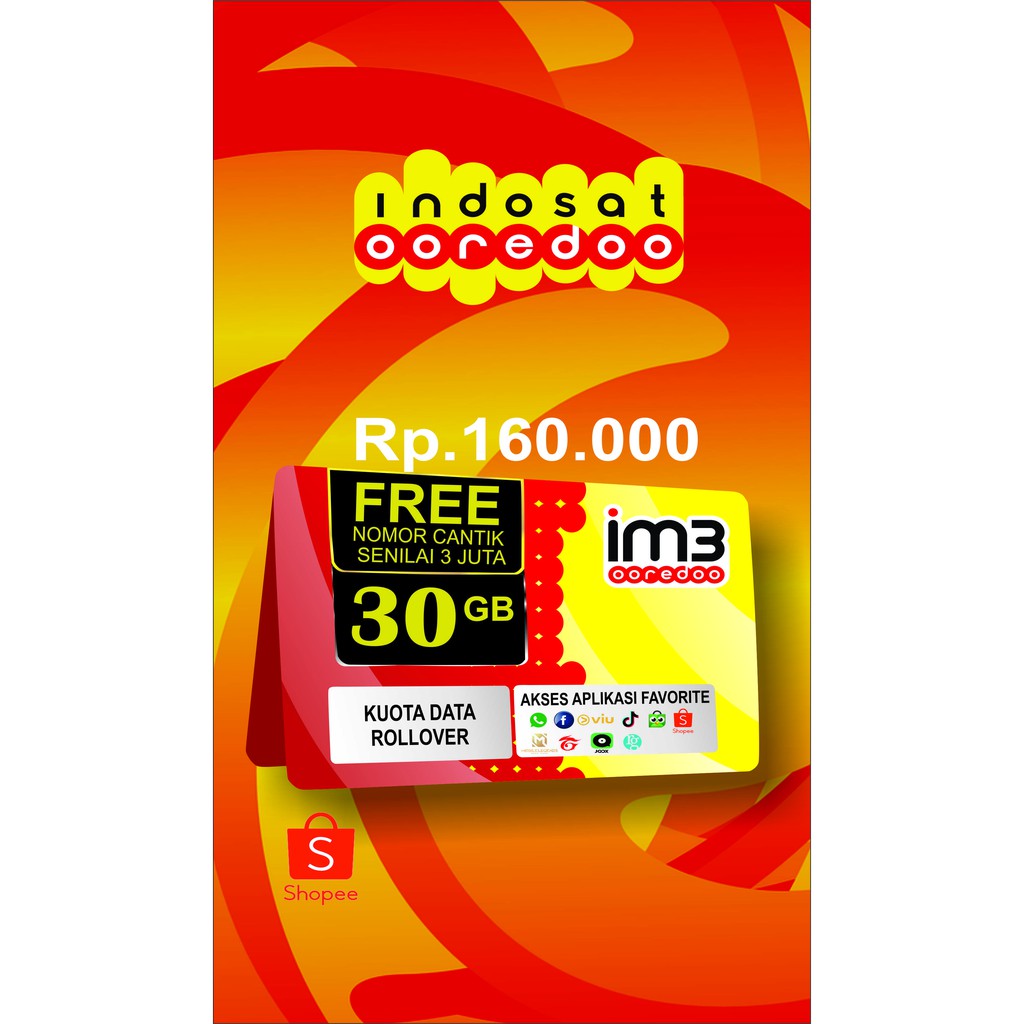 INDOSAT OOREDOO Pascabayar, PRIME 100, 30GB + 5000Mnt + 100Mnt 1 Bln