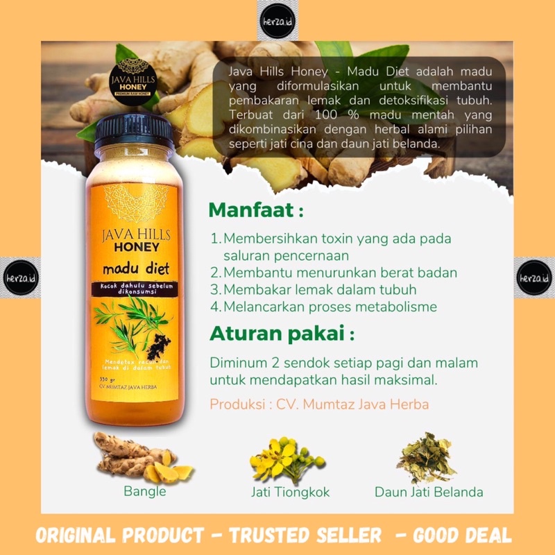 

Madu Diet Java Hills Honey 300 gr - premium raw honey madu mentah murni asli herbal mumtaz javahills organik 300gr