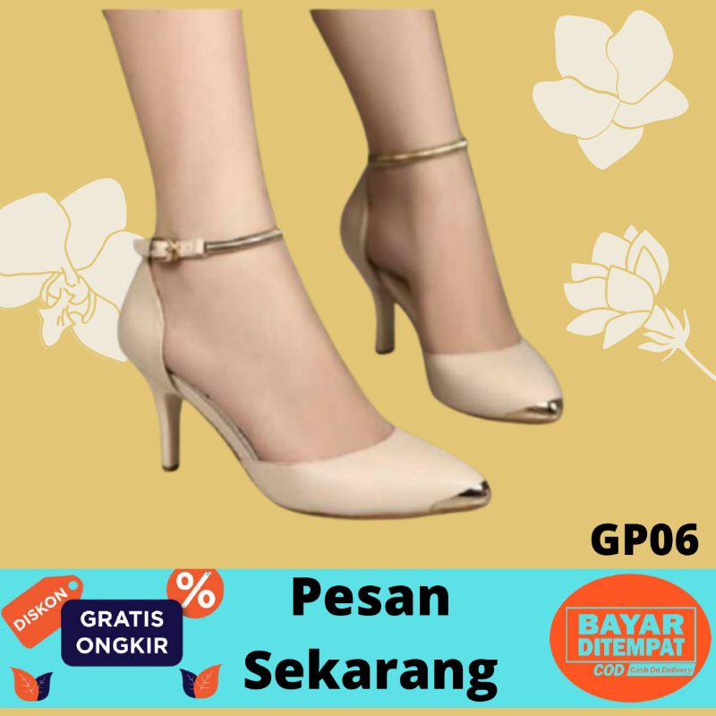 High Heels Gp06 Anak Sekolah Kerja Tali Karet Tua Muda Pesta Bermain Remaja Kekinian Pesion Wanita P