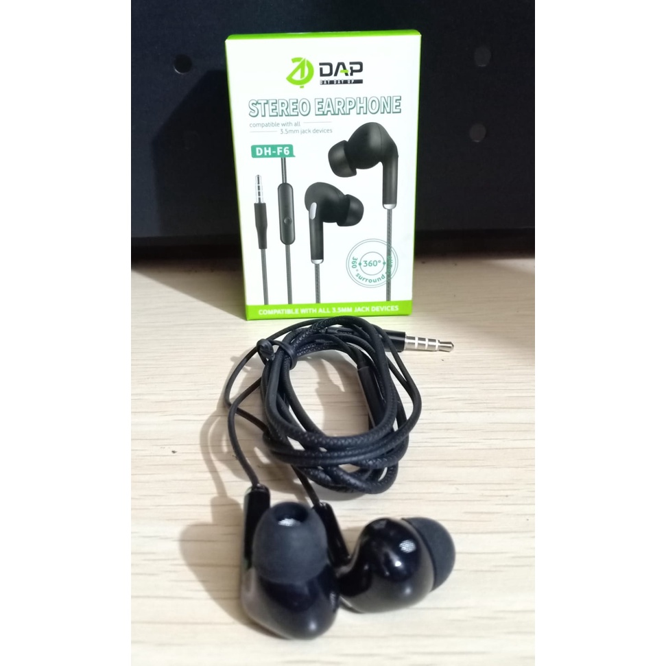 Headset With Mic DAP DH-F6 - ISI 20 per Box - Earphone Stereo 3.5mm