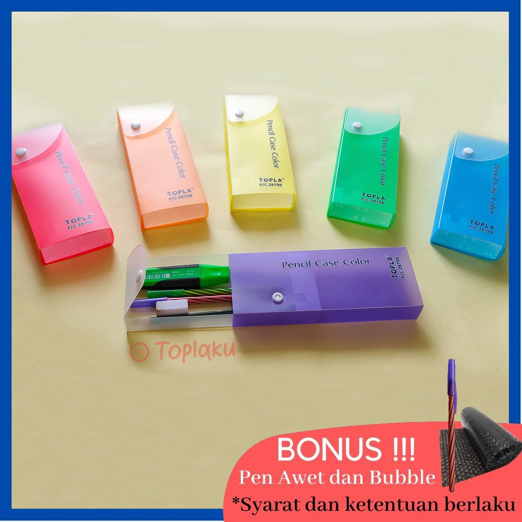 TOPLA Tempat Pensil Besar Anak Laki Laki Perempuan Kotak Pensil Pinsil Pencil Case Large Capacity Sekolah