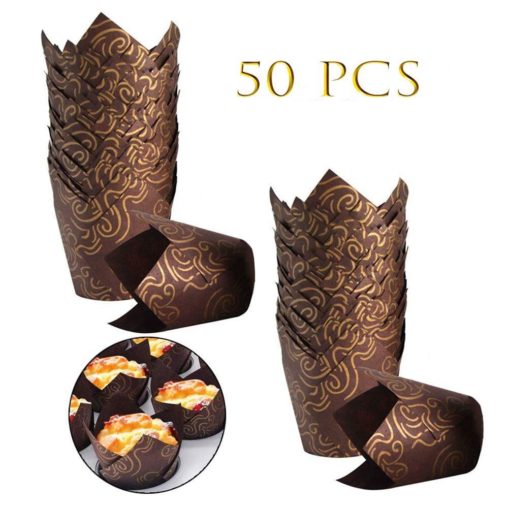 【 ELEGANT 】 Baking Cup Cakes Cases Holders Tulip Cake Mold Cupcake Muffin Cupcake Liner