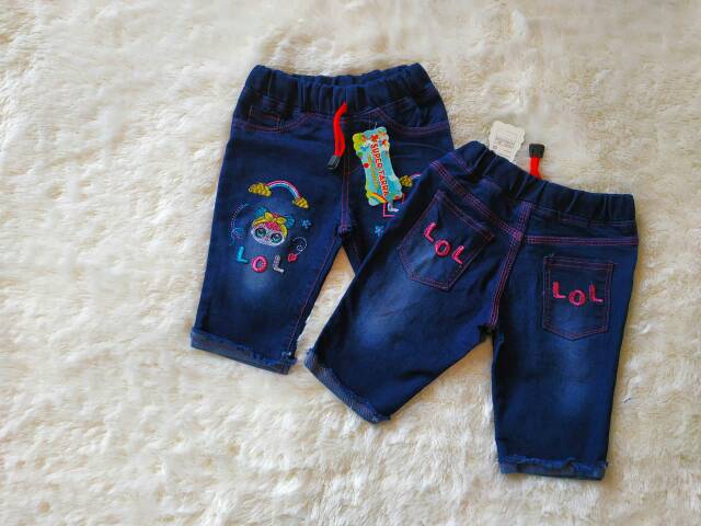 CELANA PENDEK 3/4 JEANS ANAK BORDIR MURAH