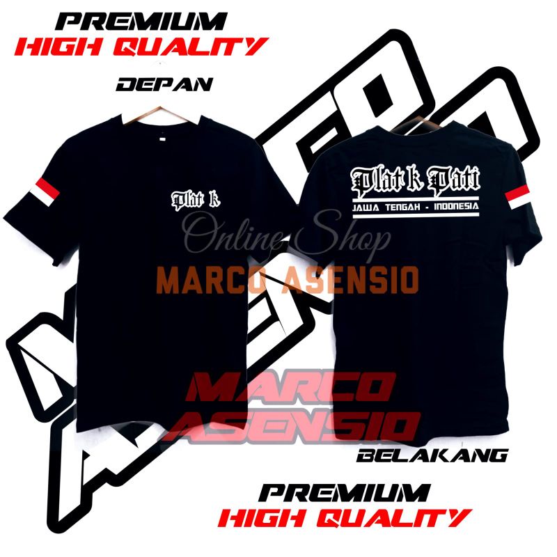 KAOS PREMIUM FASHION PRIA MAUPUN WANITA TULISAN PLAT K PATI |MA10