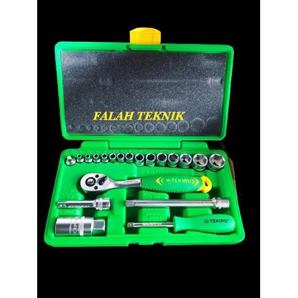 Kunci Shock / Kunci Sok Set Socket Set Tekiro 21 Pcs 1/4 - 3/8" 21Pcs Tekiro