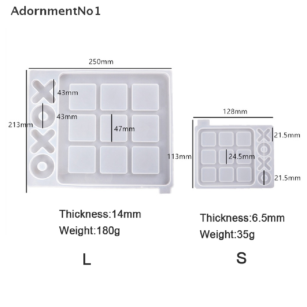 [AdornmentNo1] 1PC DIY Handmade Tic Tac Toe Game Board Resin Mold Resin Casting Mold Art Crafts [new]