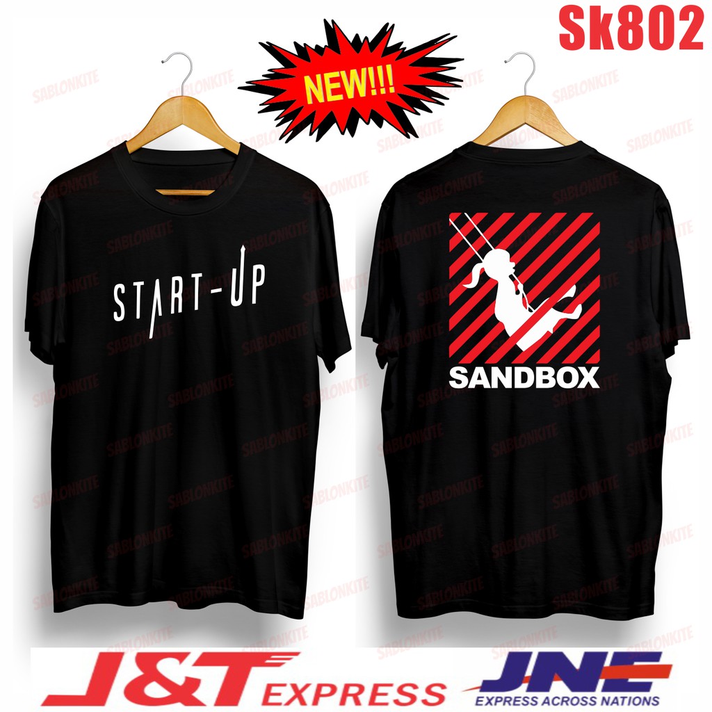 MURAH!!! KAOS START UP DEPAN SANDBOX BELAKANG UNISEK SK802 COMBED 30S