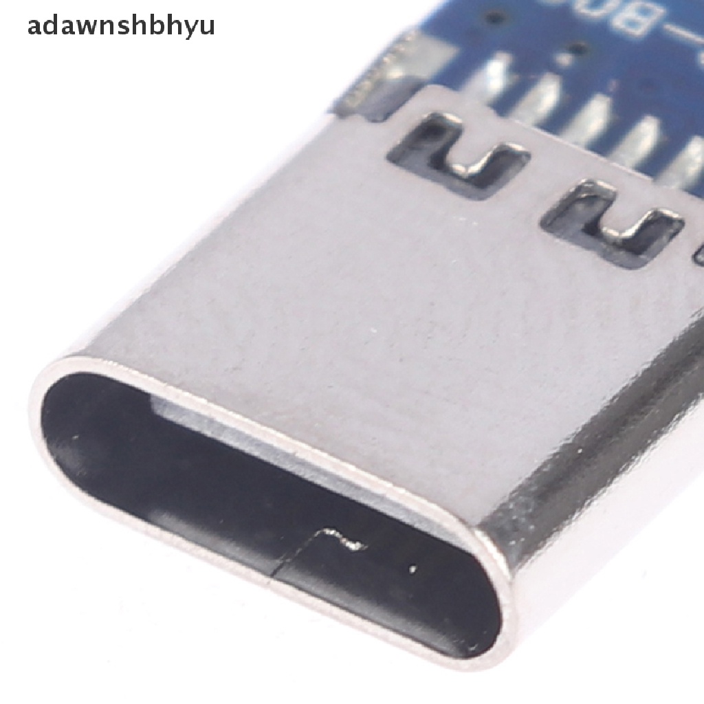 Adawnshbhyu 10pcs Konektor USB 3.1 Tipe C 14pin Female Socket Wadah Lubang Melalui Lubang