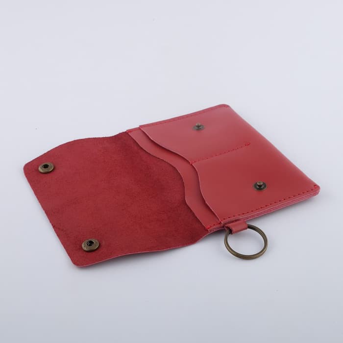 Dompet Passport model gantung kulit sapi asli warna merah - PHPW090